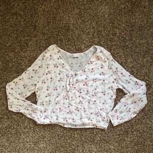Hollister White Floral Long Sleeve
